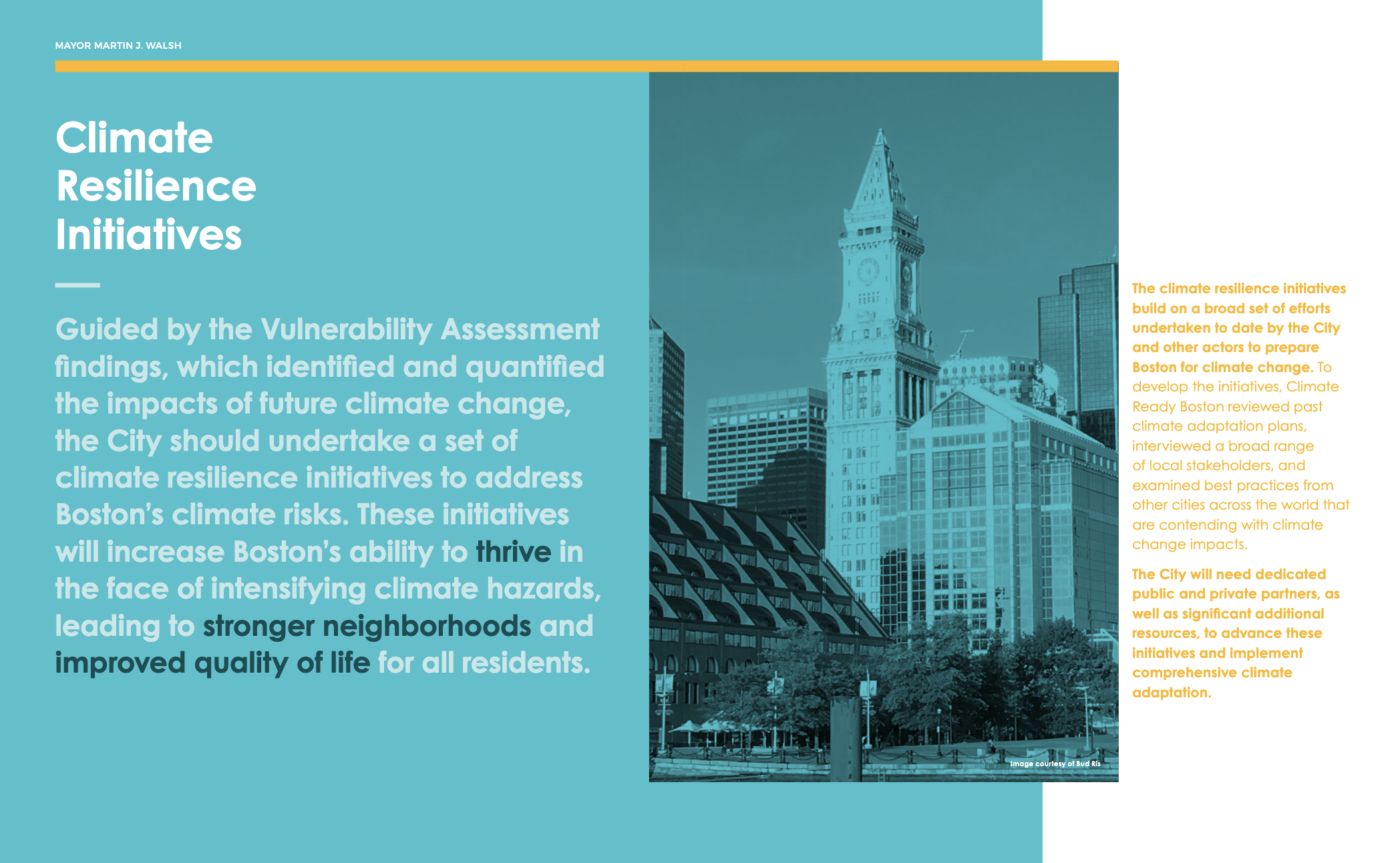 Climate Resilience Initiatives – Mayor Walsh